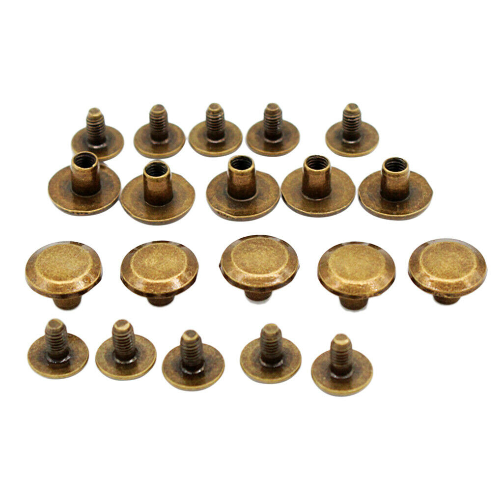 10x Metal Rivets Studs Notebook Bracelets Belt DIY Craft Bronze 10x5mm