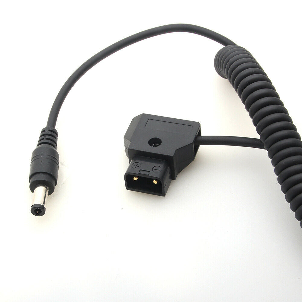 3ft Coiled D-TAP 2Pin Male To DC Extension Cable For DSLR Rig Anton Battery