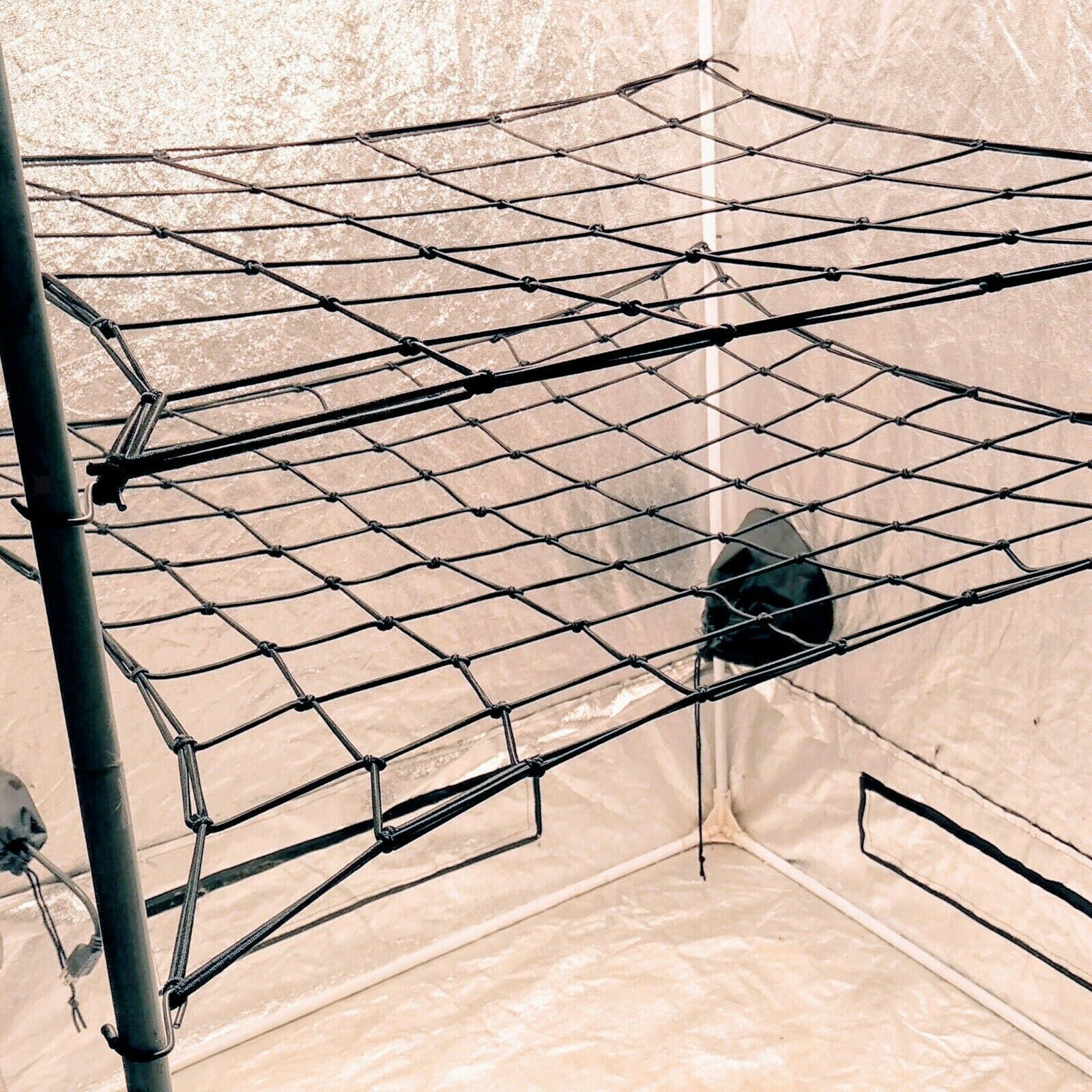 Elastic Trellis Netting w/Hooks for Grow Tents Fruits Flowers Hydroponics