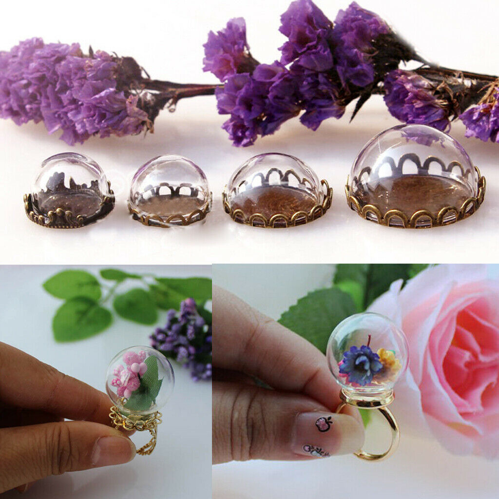 2 Pieces Clear Glass Cylinder Pendant DIY Vial Charms with Caps Setting Pendant