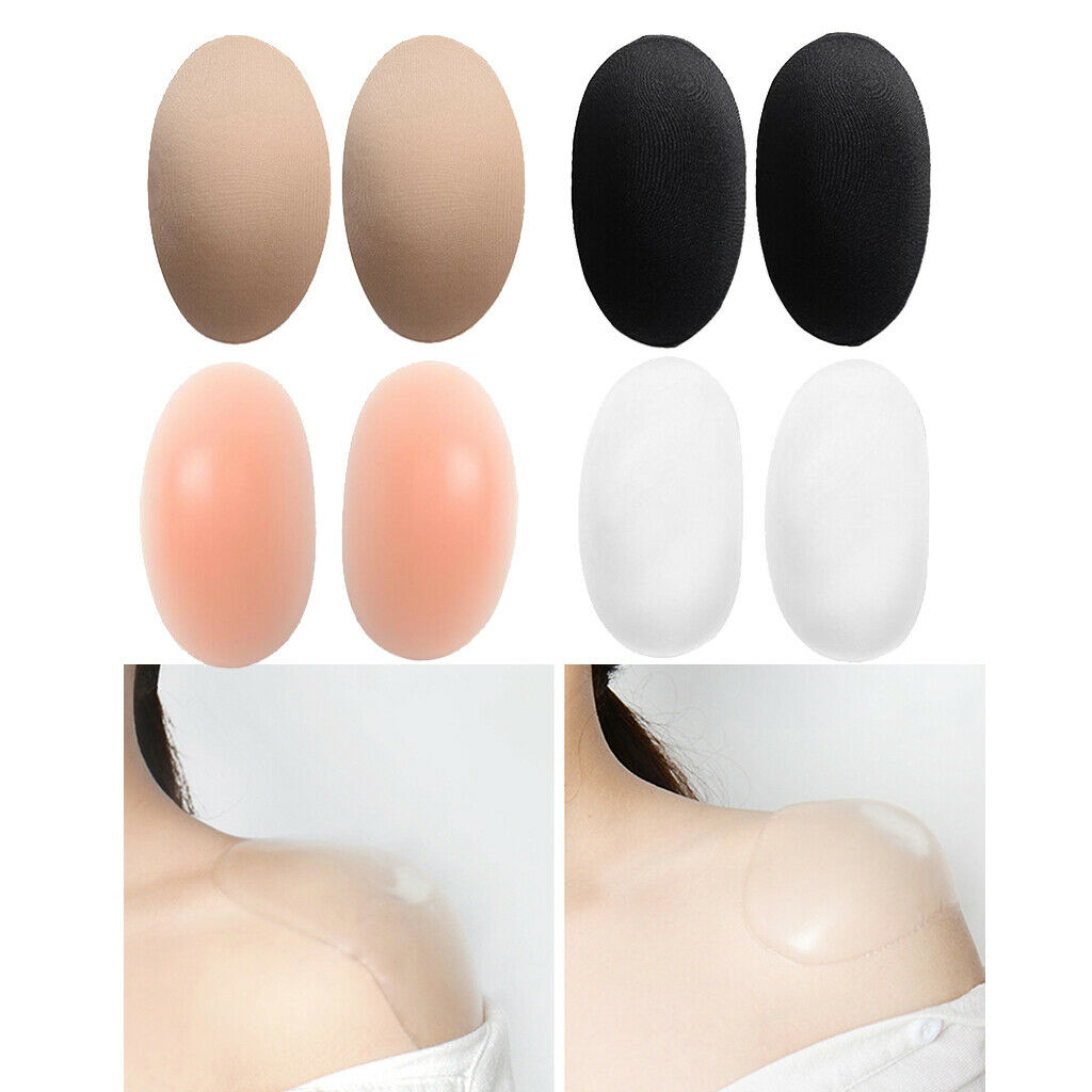 4Pairs Women's Silicone Shoulder Push-up Pads Shoulder Enhancer One Size