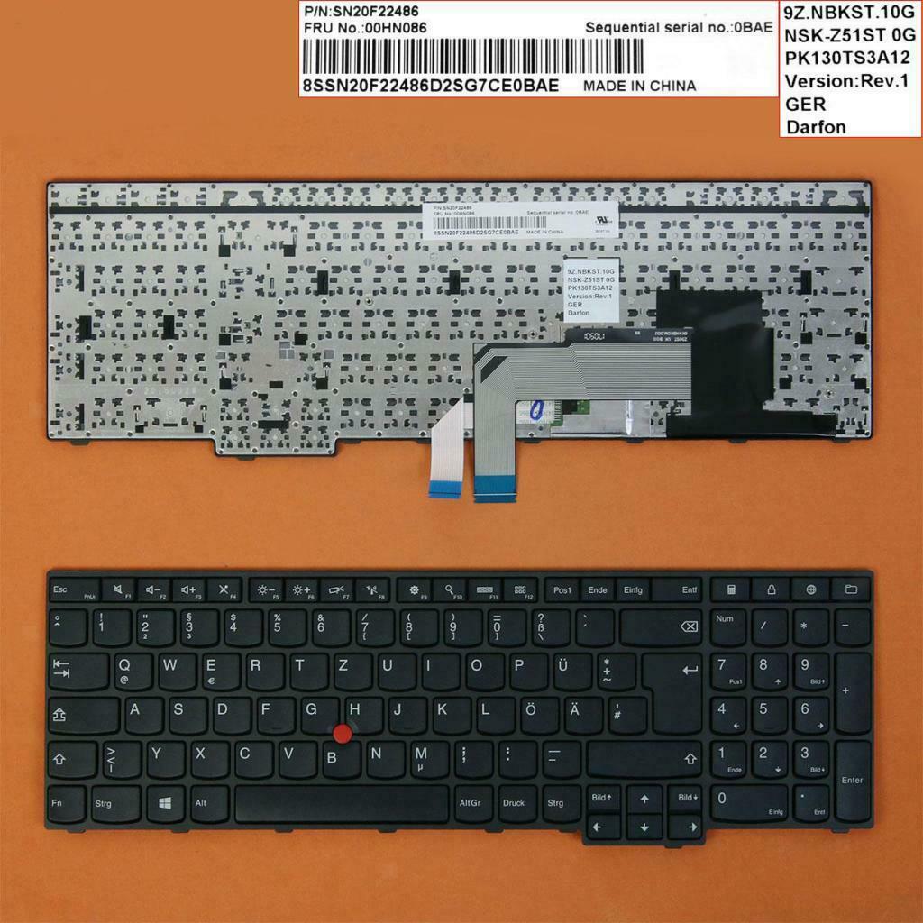 Black DE German PC Laptop Keyboard Keypad for Lenovo Thinkpad E550 E560