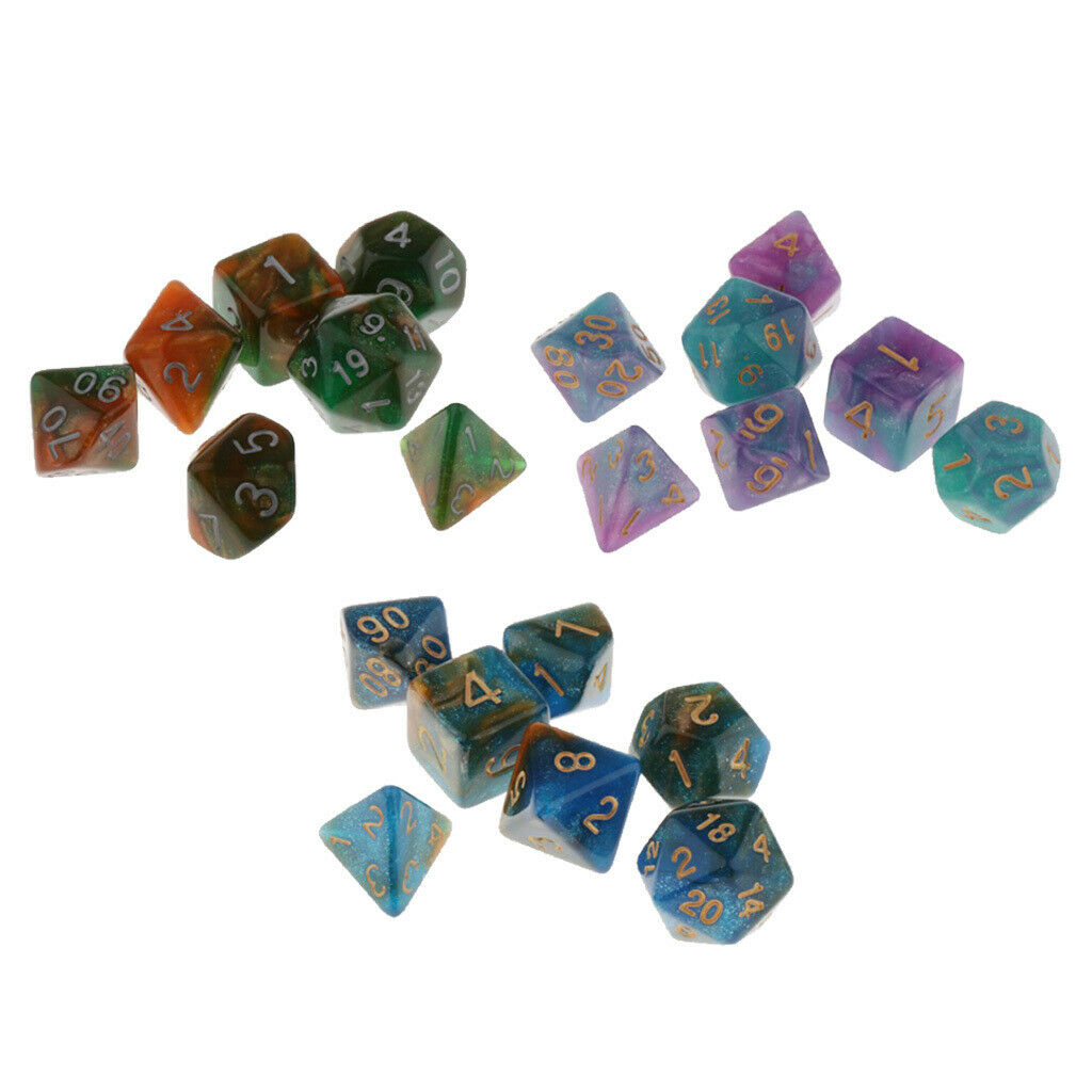 21Pcs Multi Sided 10-25mm Dice Role Playing Game for RPG Casino Supplies