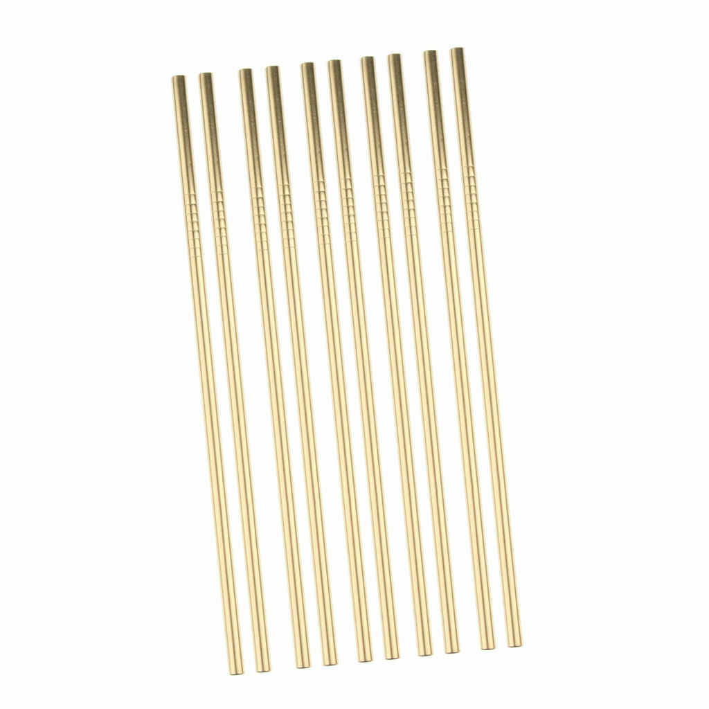 10 pieces reusable metal stainless steel drinking straws straight for cups,