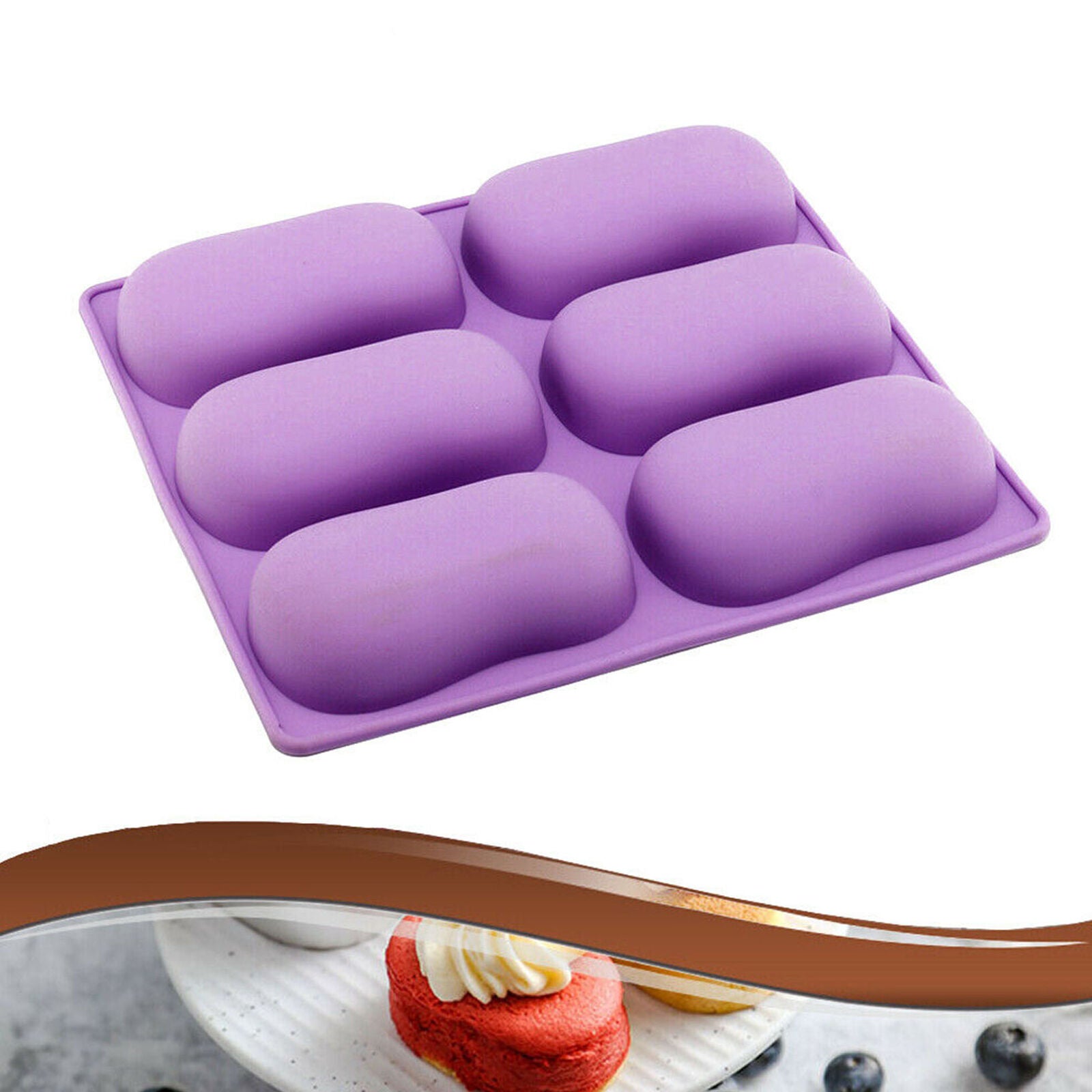 Oval Cake Mold Soap Mold Silicone Mould For Candy Ice Tray DIY Making Tool Kit
