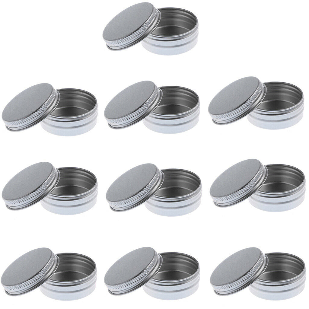 Metal Tins, Aluminum Round Containers with Screw Lids for Party Favors, Candle