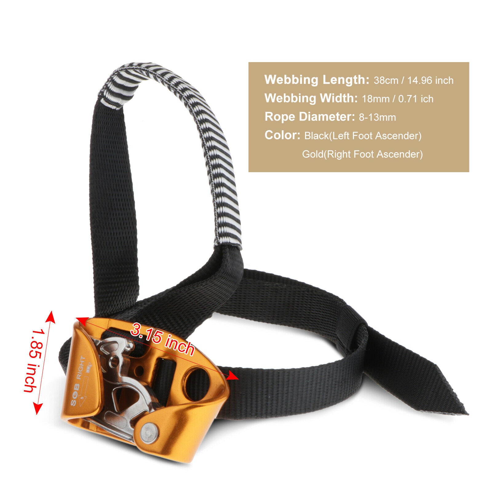 Right+Left Foot Ascender Riser for Mountaineering Engineering Protection