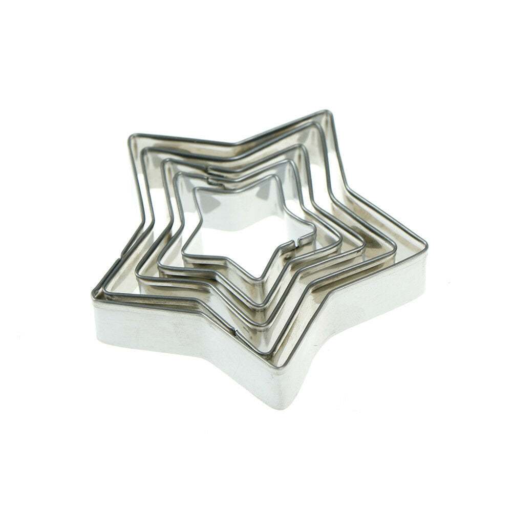 5pcs five-pointed star stainless steel cookie cutter cake biscuit diy moul.l8