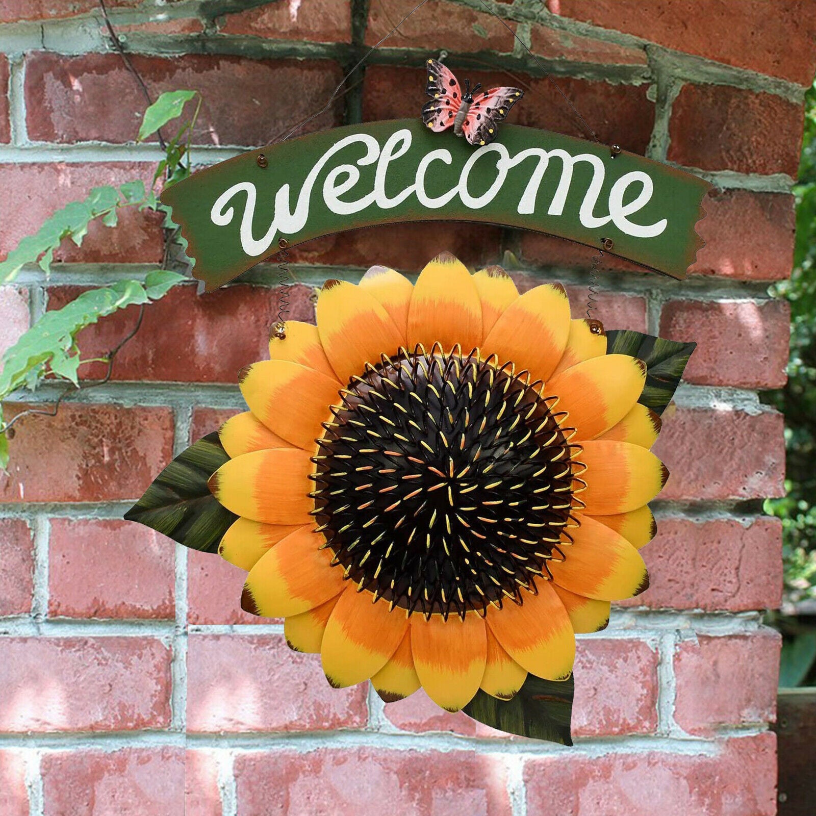 Handcrafts Sunflower Decor Hanging Outdoor For Cafe Shop Floral Yard Banner