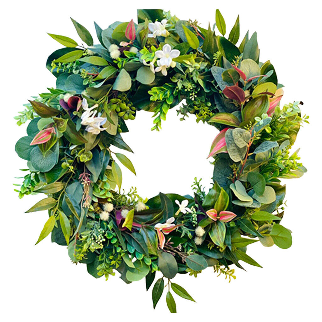 Eucalyptus Wreath Front Door Window Garland Party Christmas Decor Photo Prop