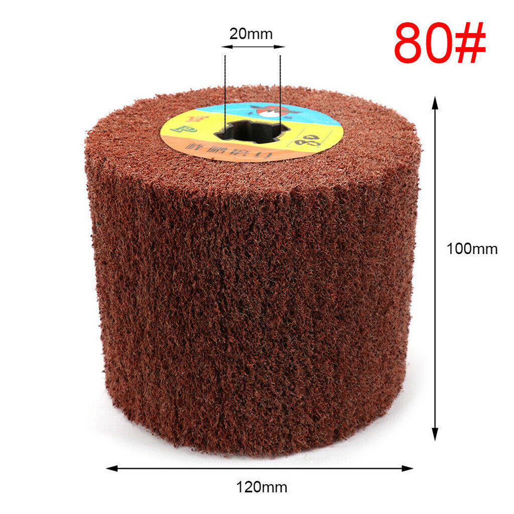 1Pc Non-woven Abrasive Flap Wire Drawing Polishing Burnishing Wheel 80