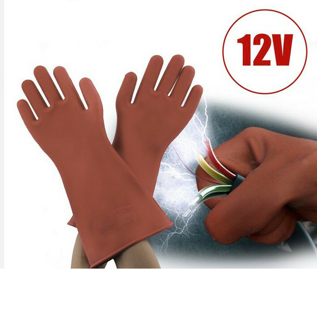 1 Pair High-voltage Insulated Gloves 12KV Electrician Safety Work Accessory