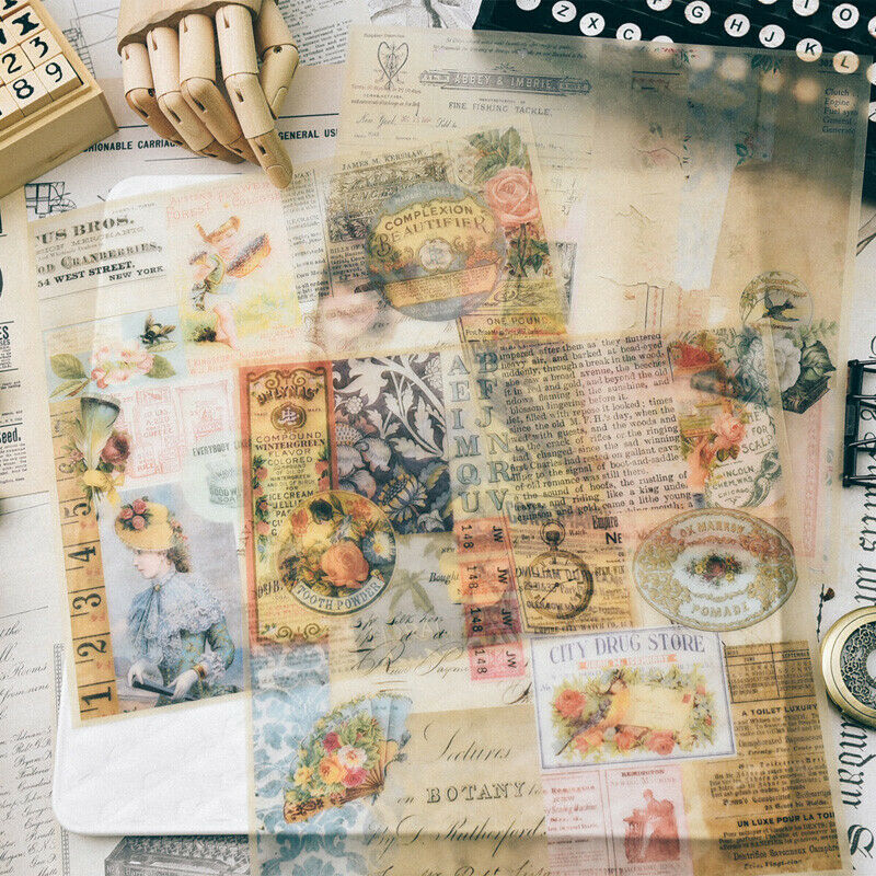 24Pcs Vellum Paper Scrapbooking Happy Planner Card Making Junk Journal Craft DIY