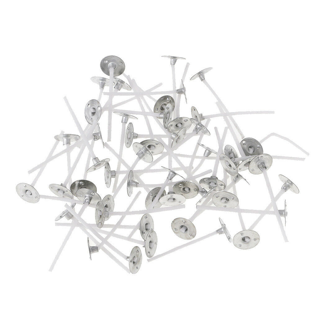 200 Pieces Candle Wicks with Sustainers Tealight Wick Crafts Supplies 35mm