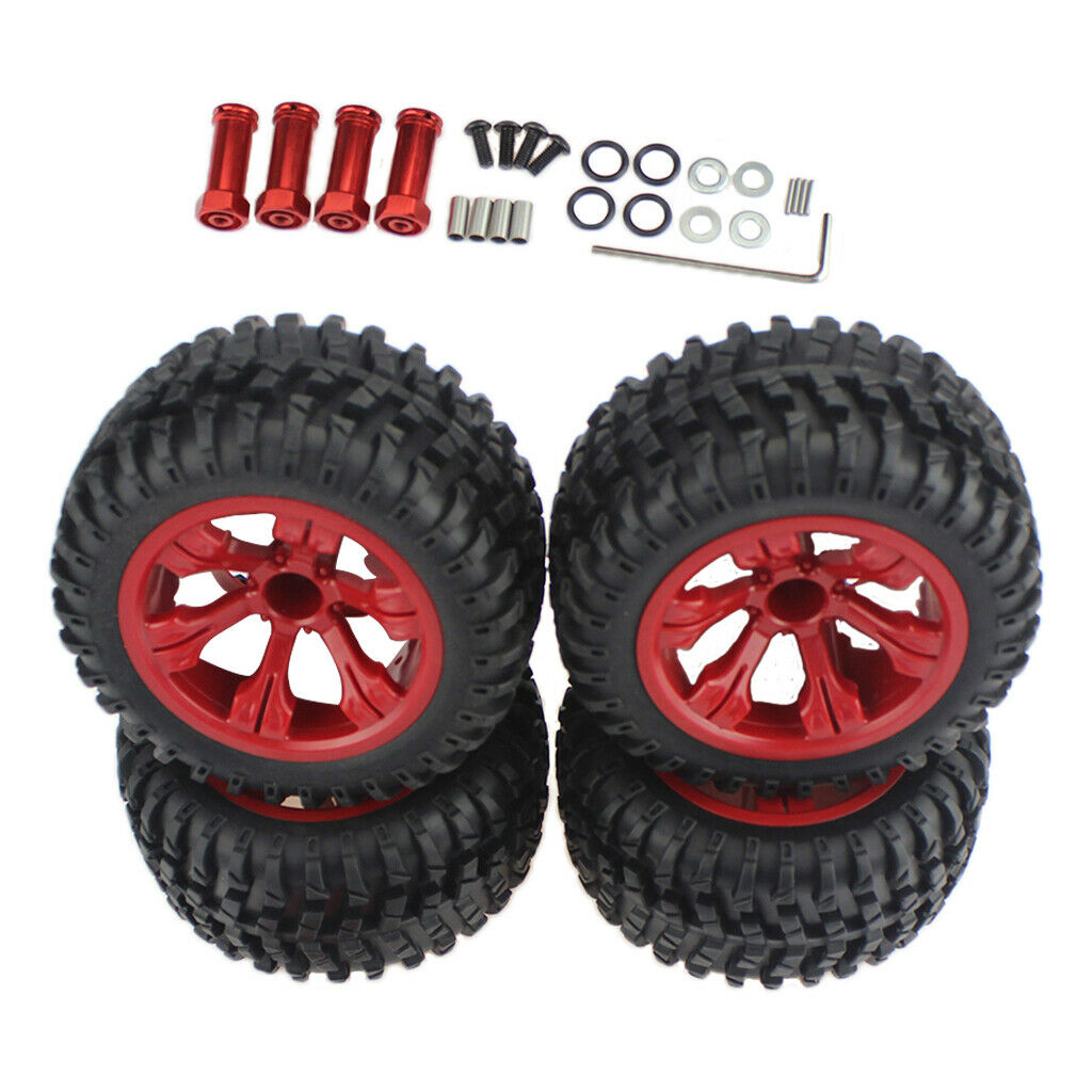 4PCS RC 110mm Wheel Rim Tire Set for WLtoys 144001 124019 RC Car Accessory