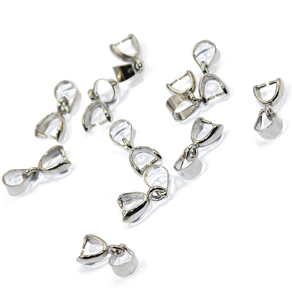 20pcs Metal Pinch Bails Jade Agate Stone Bracelets Pinch Clips Accessory