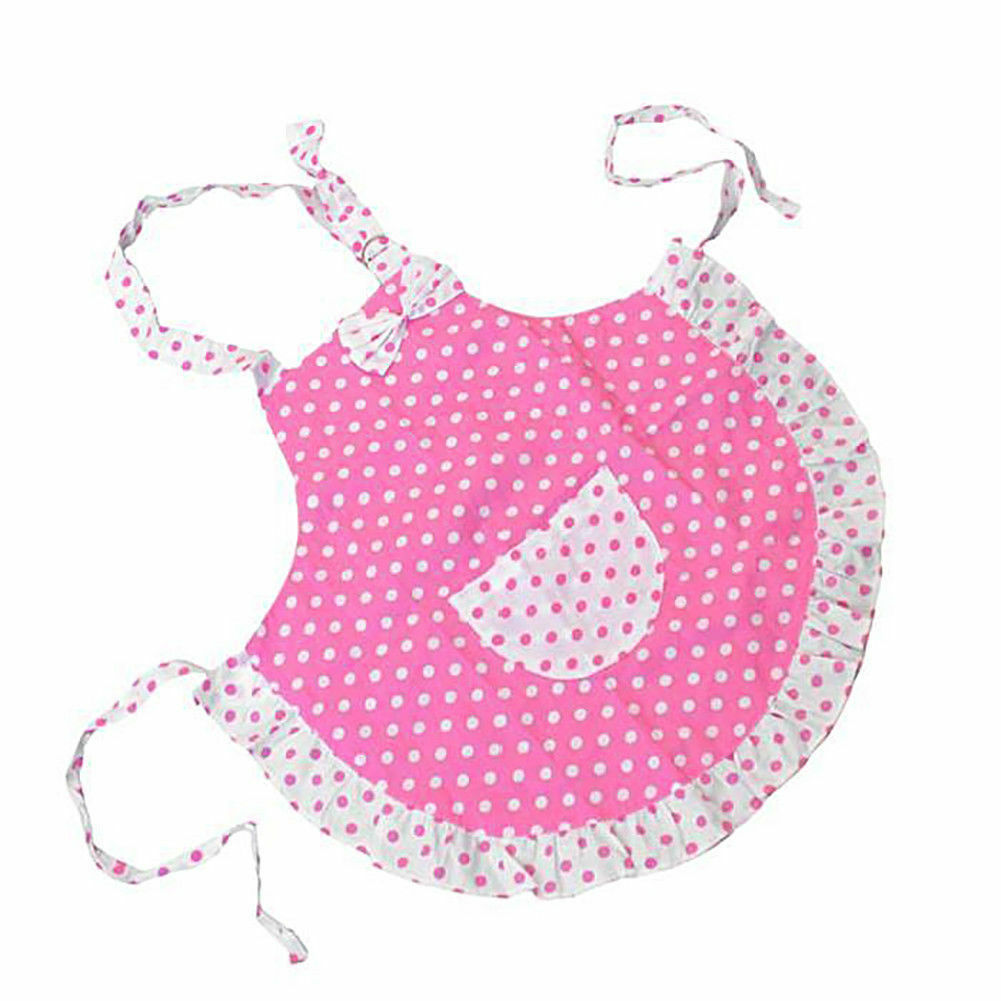 Cotton Kids Child Butterfly Pattern Apron Painting Baking Dots Kitchen Pinafore