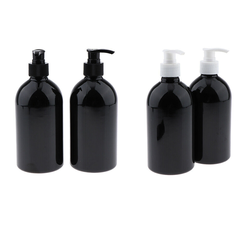 4Pcs 500mL Empty Lotion Dispenser Bottles Pump Refillable Shampoo Containers