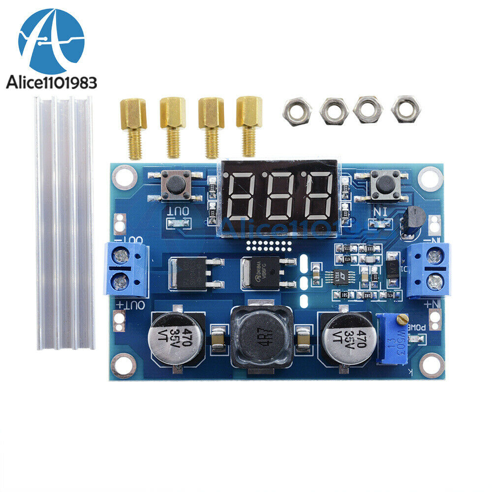 LTC1871 100W 3-35V 12V to 3.5-35V Boost Step-up Module LED Voltmeter+Heat Sink