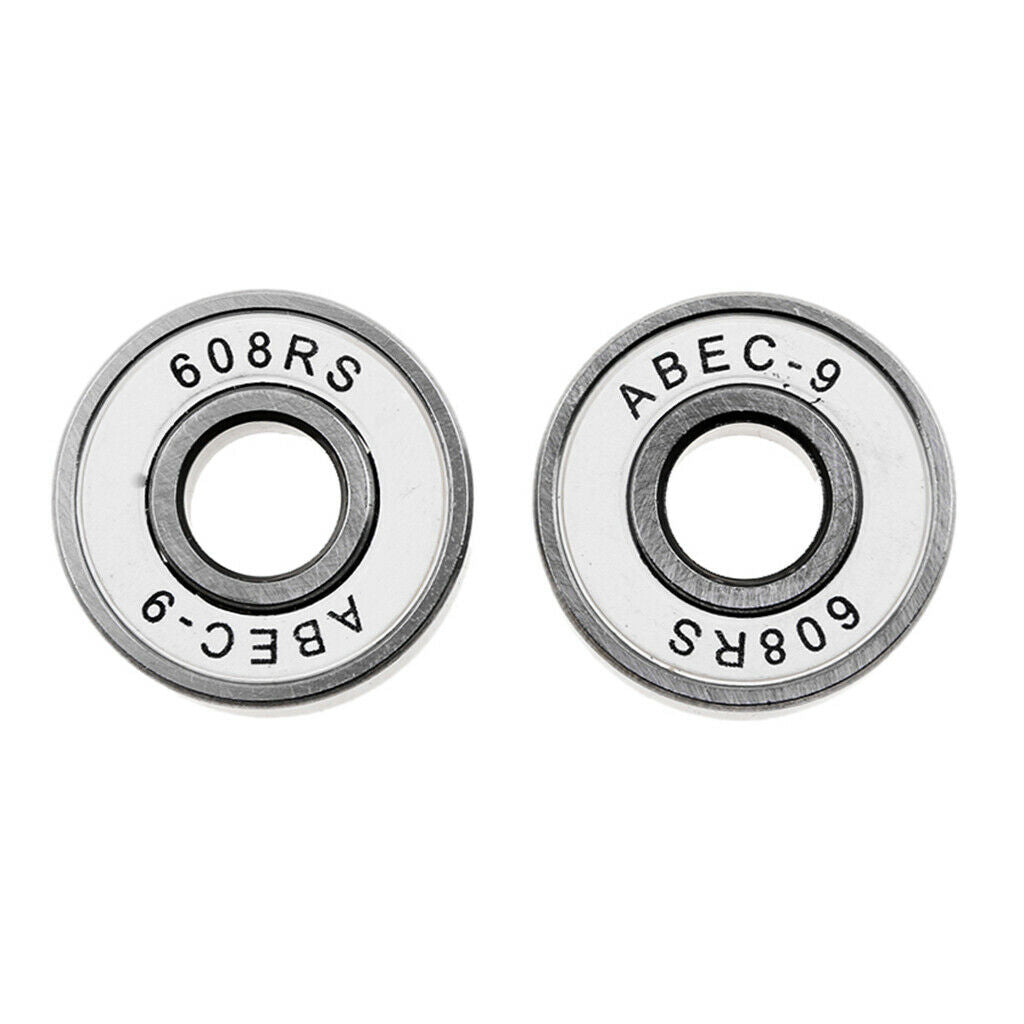 608rs Skateboard Bearing 8mm Bearing for Longboard Inline Hockey White+Black