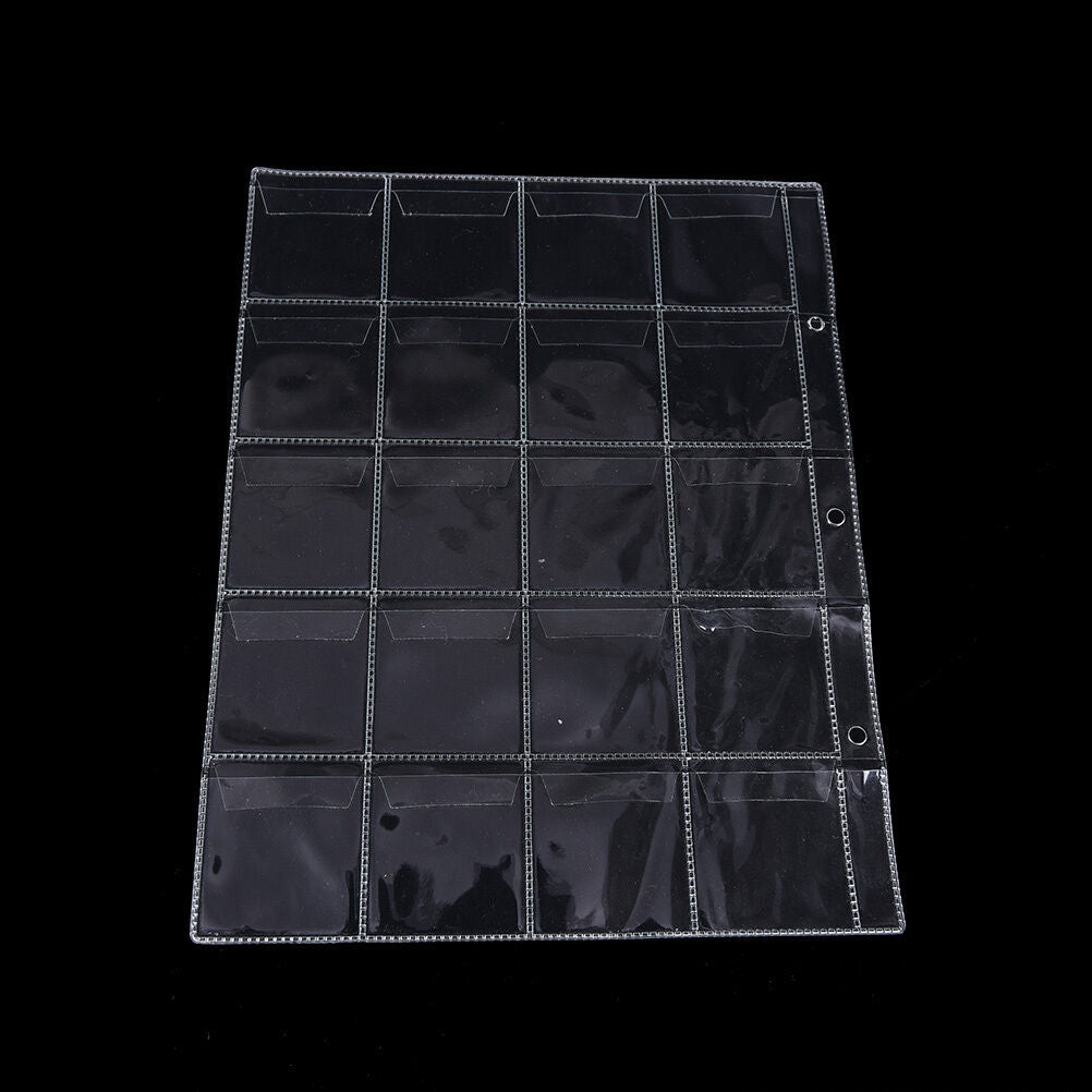 1 Pages 20 Pockets Plastic Coin Holders Storage Collection Money Album Cas.l8