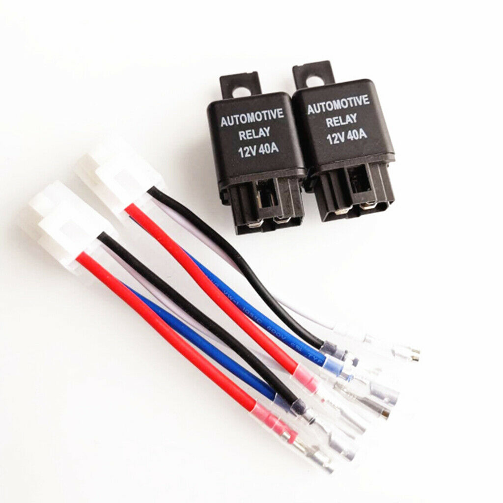 2 Pack Car Relay Harness Sockets Set 4 Pin SPST for Automotive Motorcycle
