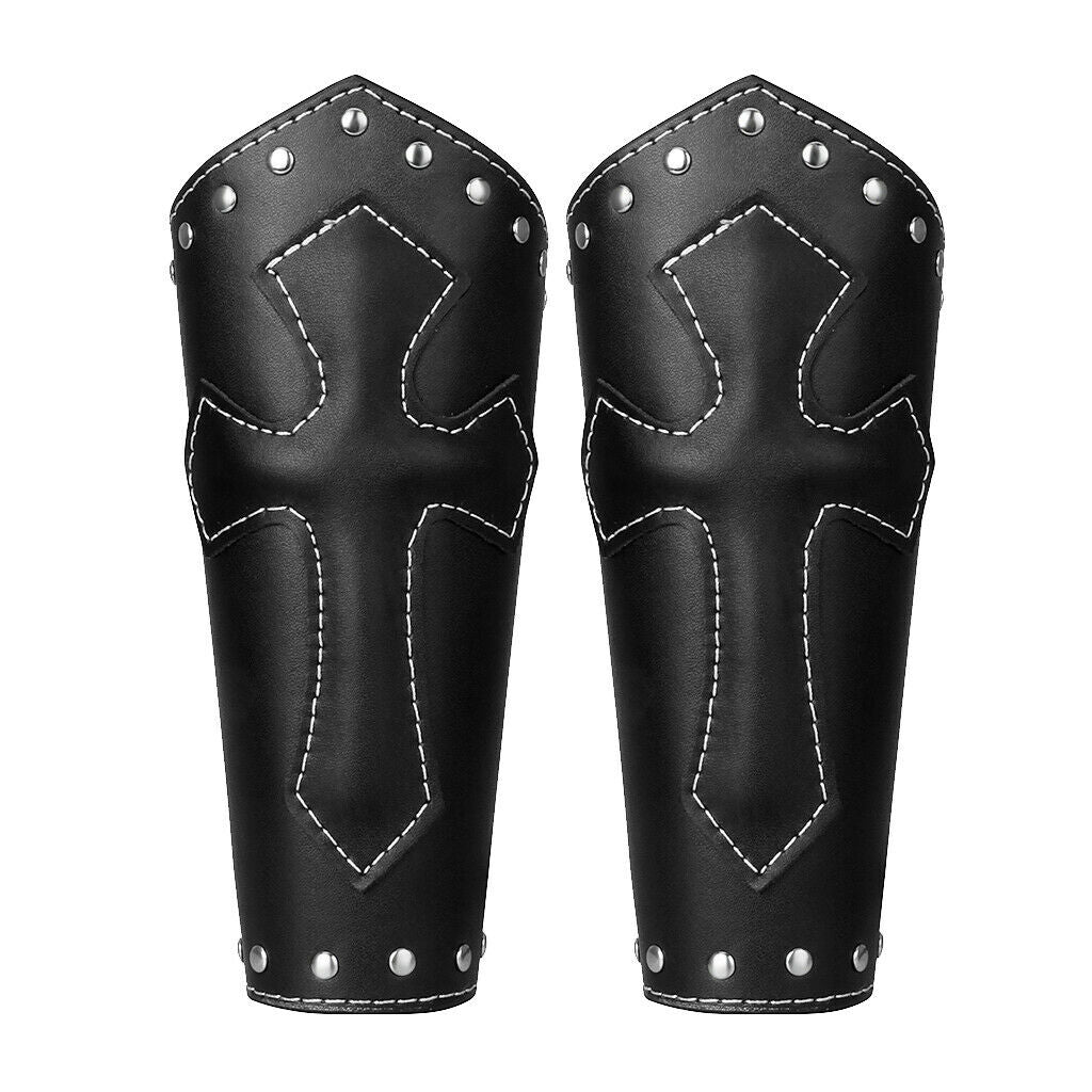 2pack of Faux Leather Arm Guard Medieval Knight Bracers Adjustable Wrist Band