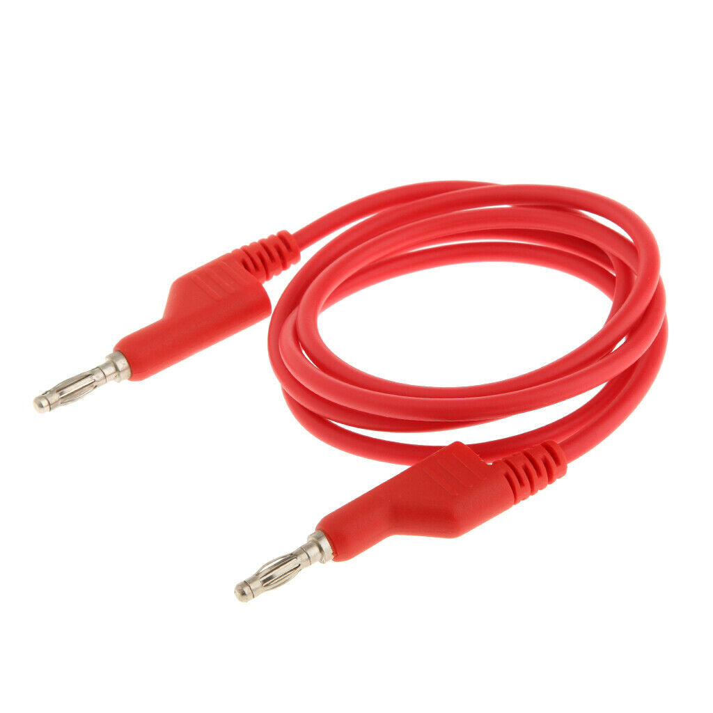 2Pcs Copper 25A Stackable 4mm Banana Plug Multimeter Test Cable Cord