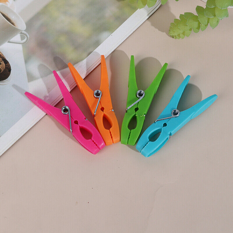 24Pcs Laundry Clothes Pins Hanging Pegs Clips Plastic Clothespins  Hangers T TL