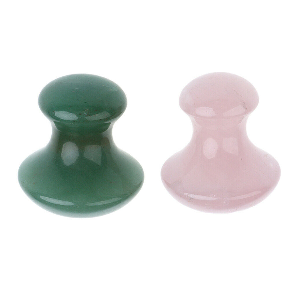 2 Pieces Natural Mushroom Shaped Jade Stone Gua Sha Scrape for Face
