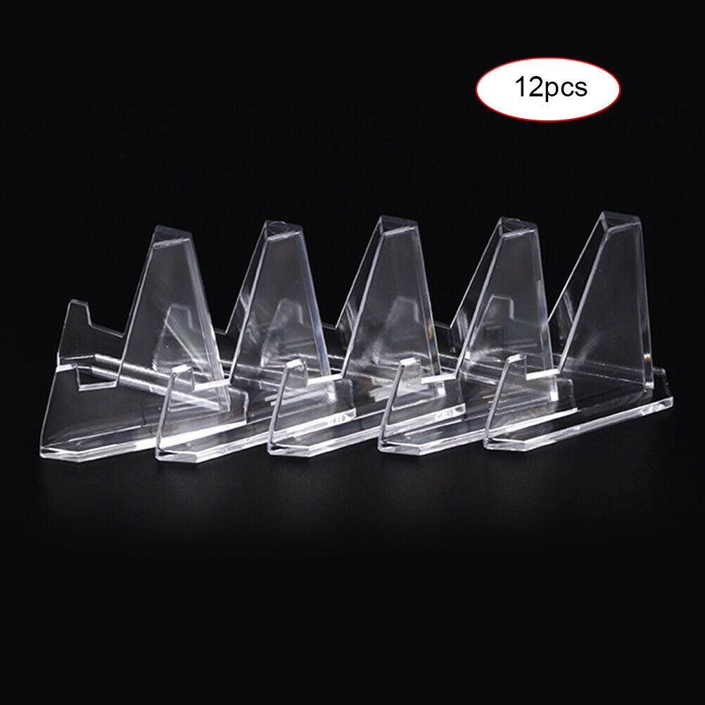 12PCS Display Stands Transparent Coin Display Easel for Home Shop Exhibition
