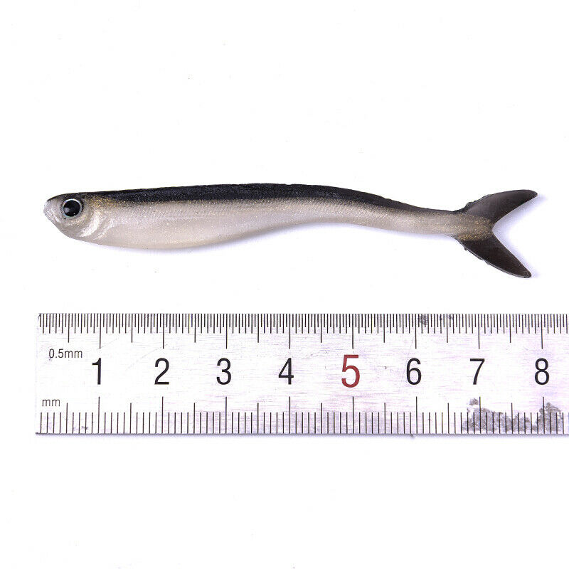 10X 80mm Soft Fishing Lure Minnow Saltwater Freshwater Worms Artificial Bait NL