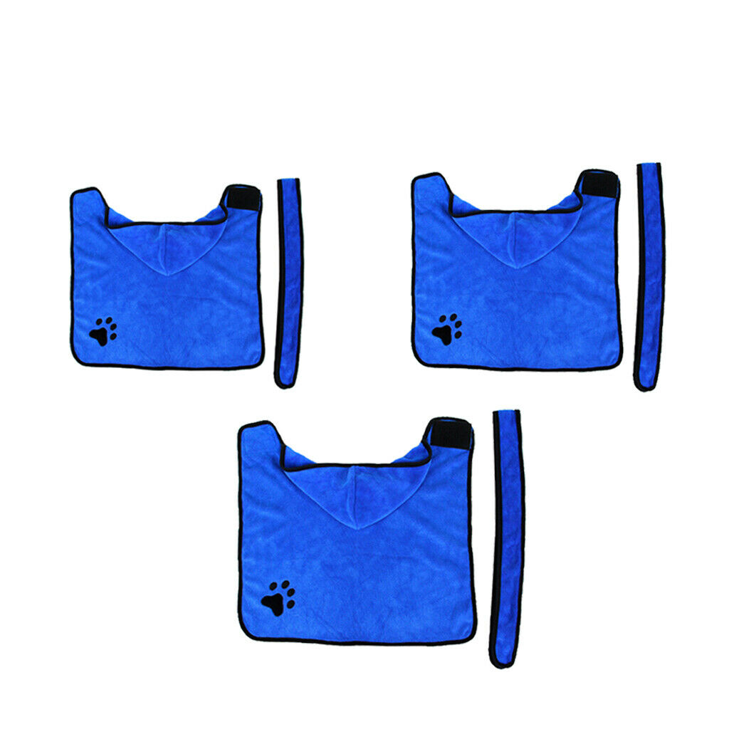 Fibre Cloth Dog Cat Bath Towel Footprint Paw Pet Hood Bath Towel  XS