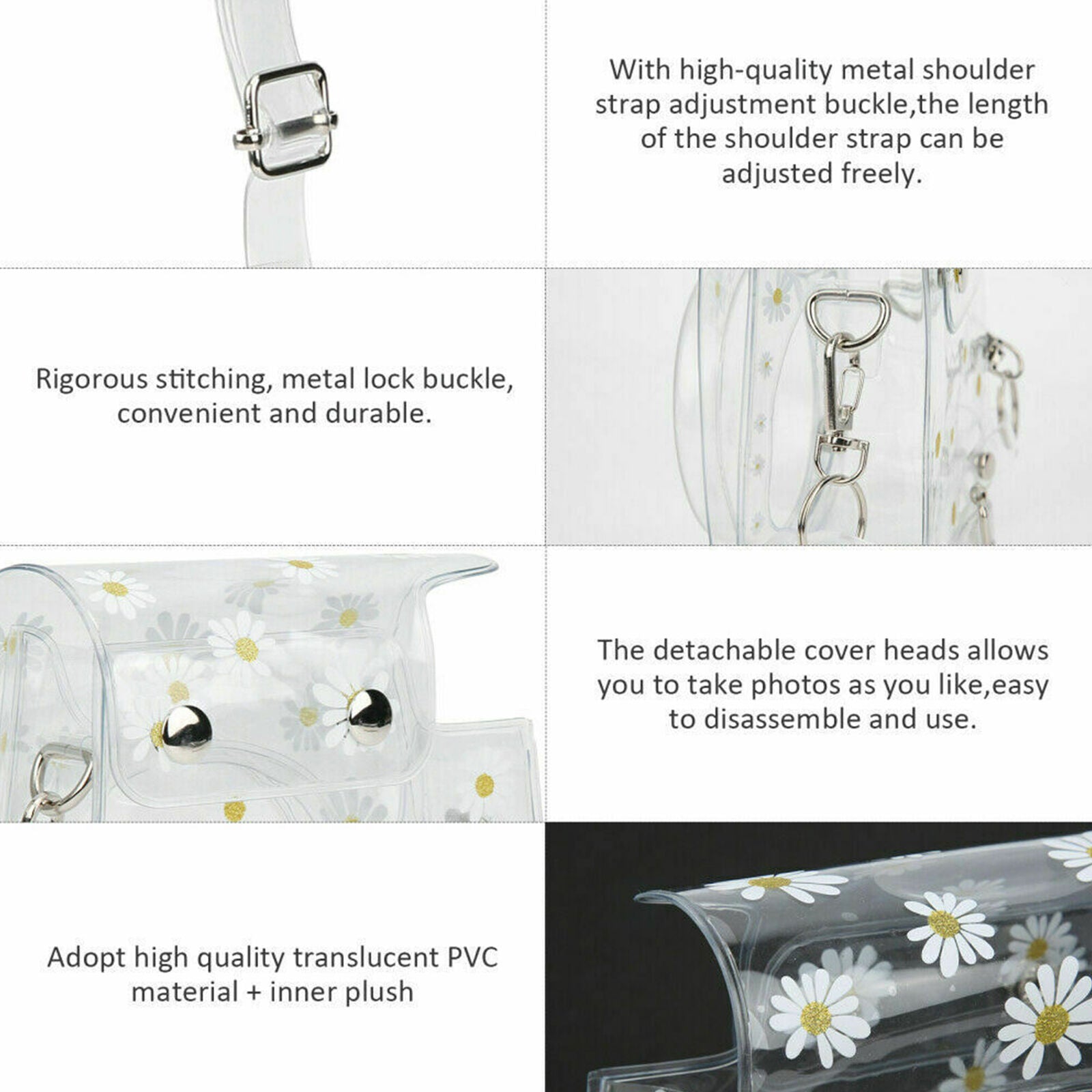 Transparent Camera Bag Case with Shoulder Strap for Fujifilm Instax Mini 11/9/8