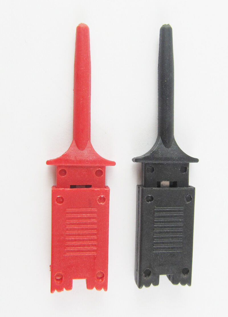 20 pcs 2 colors Grabbers Probes SMT IC Hook Test Clip Flat Small Size 49mm