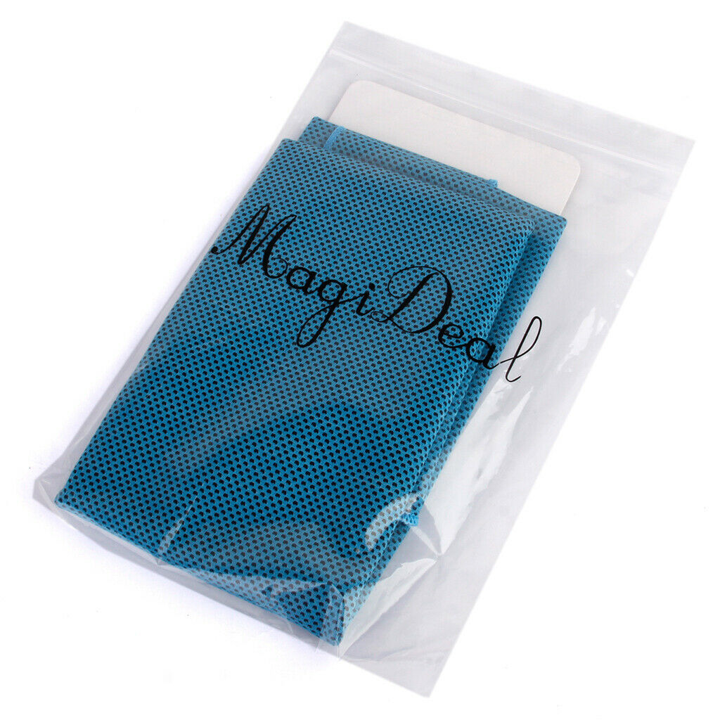 MagiDeal Cooling Ice Towel for Sports Outdoor Exercise Blue + Black