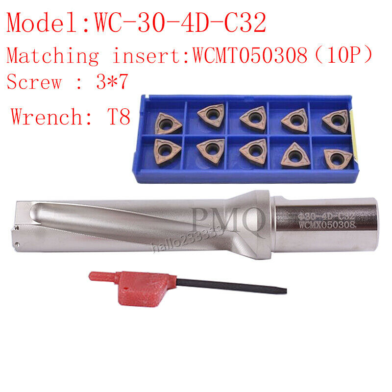 WC-30-4D-C32 Φ20mm U drill bit fast drill/violence drill+10P WCMX050308FN insert