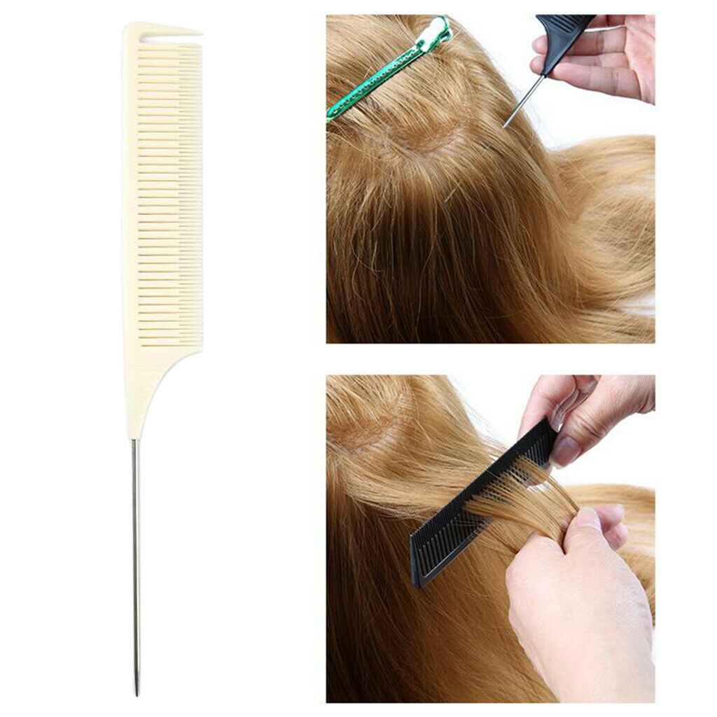 3Pcs ABS Weave Highlighting Foiling Hair Comb Salon Dyeing Combs Brush