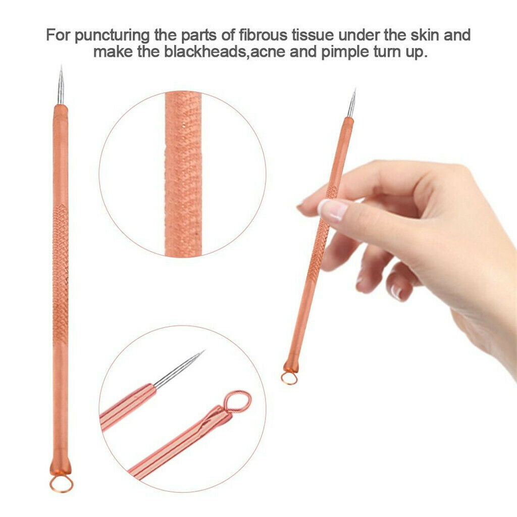 4 Piece Stainless Blackhead Acne Blemish Pimple Extractor Remover Needle Kit
