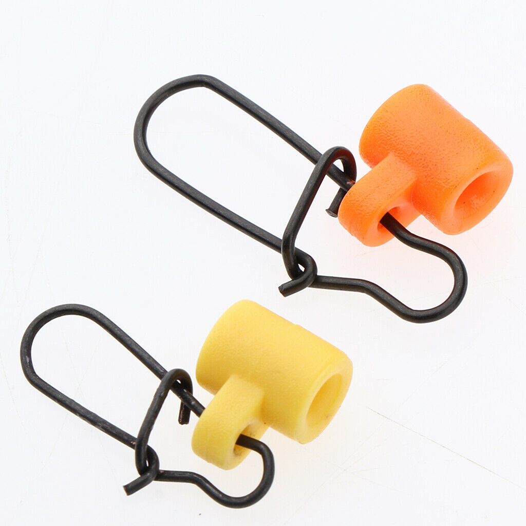 10pcs Fishing Line Sinker Slide Hooked Steel Connector Pin with Safety Snaps