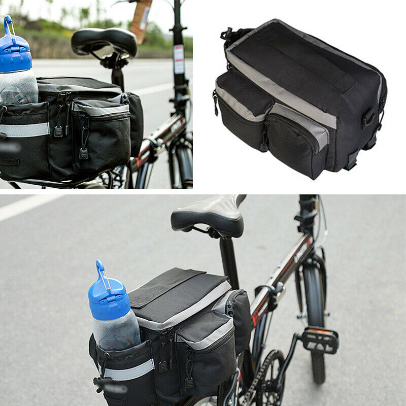 Bike Tail Seat Pack Storage Pouch Handbag Pannier Bicycle Rear Rack Bag Solid