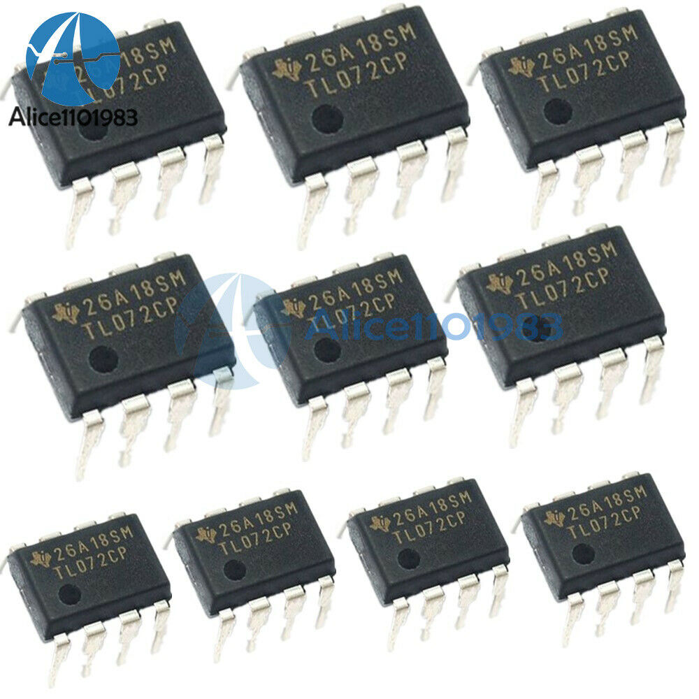 10PCS TL072 TL072CP DIP-8 LOW NOISE J-FET DUAL OP-AMP IC NEW