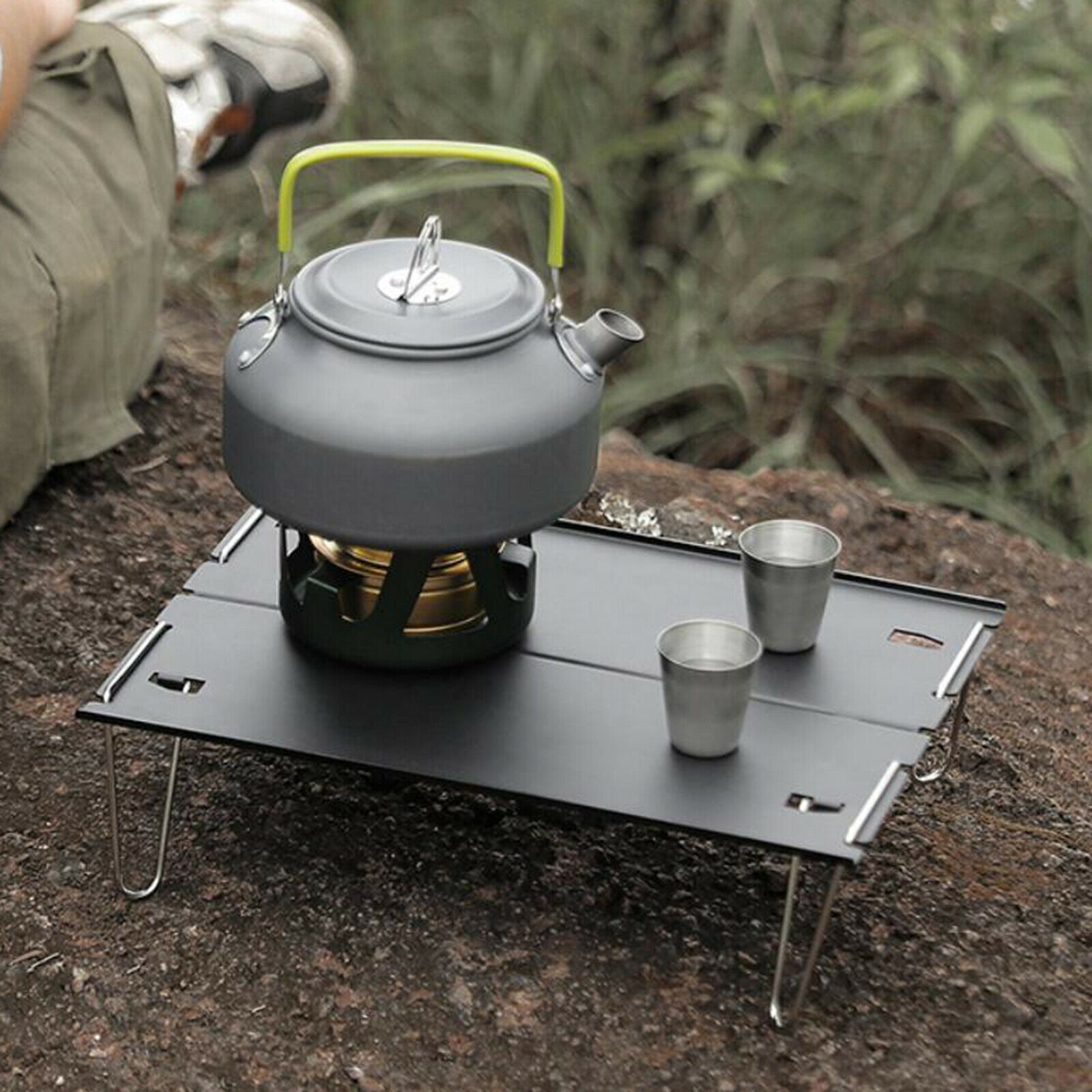 Outdoor Portable Folding Aluminum Tables Lightweight Camping Picnic Black