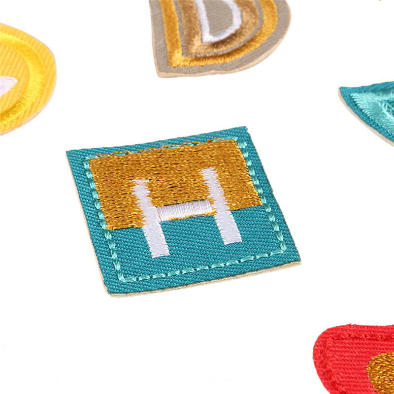 26X/Set Embroidered Letter Iron On Sew On Patches Badge Fabric Applique CrafI SJ