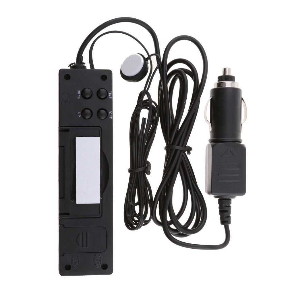 DC 12V Digital Thermometer, Voltage Temperature Display, Voltmeter And