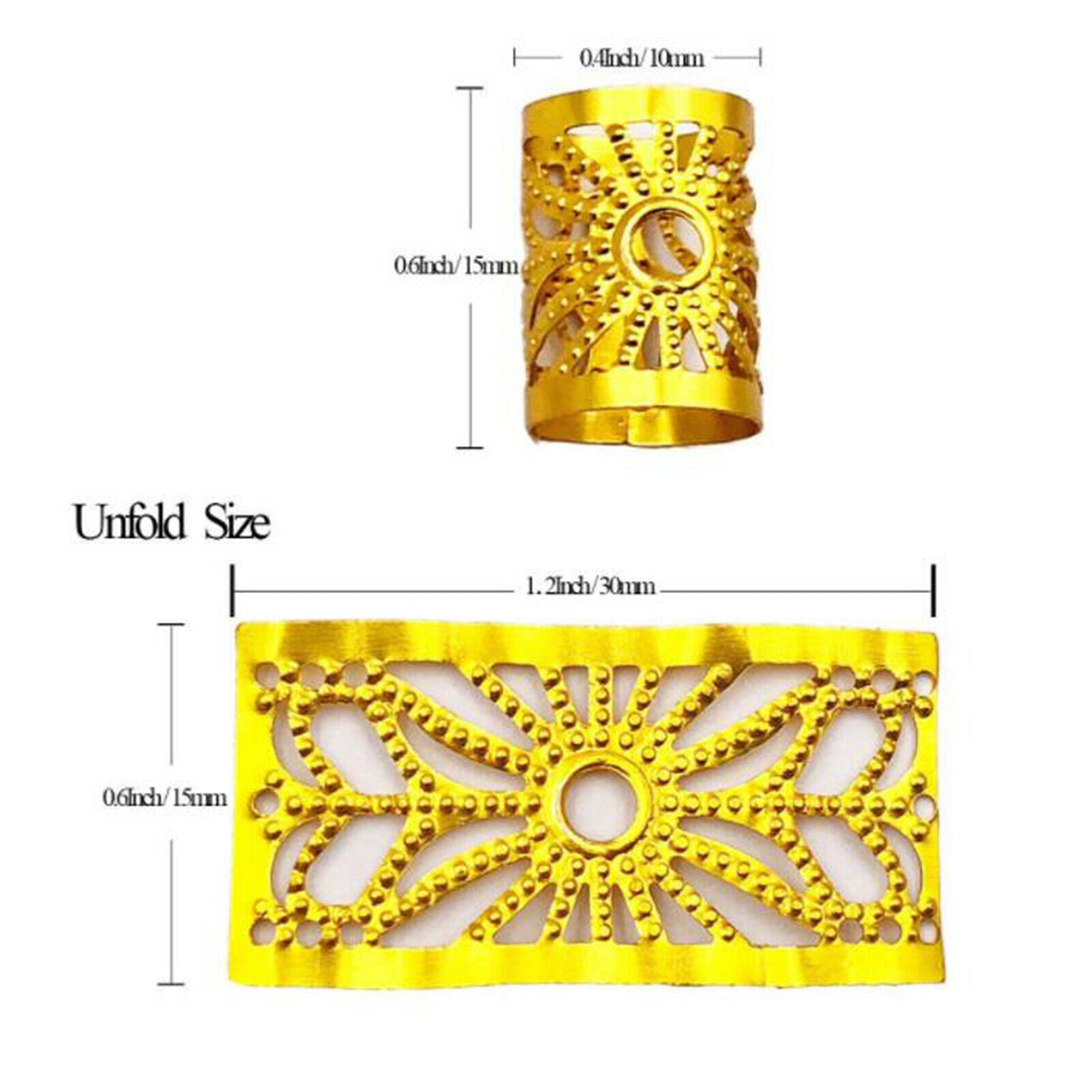 170Pcs Adjustable Hair Braid Cuff Clips Tubes Jewelry For Hair Extension