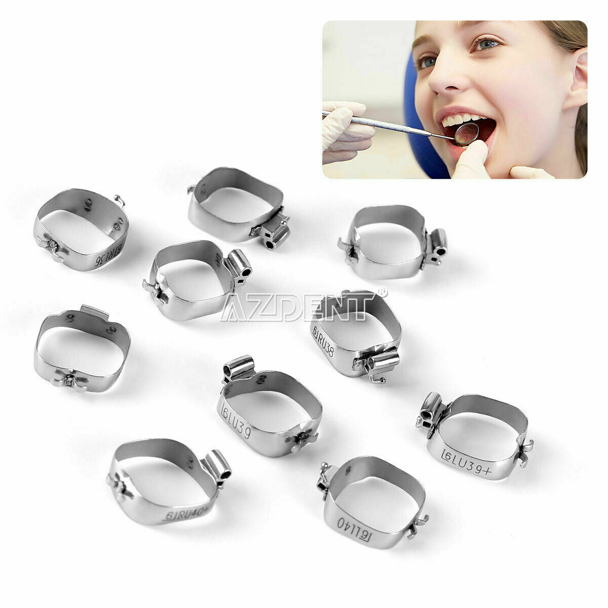 Dental Ortho1st Molar Bands Double Buccal Tubes 1st Molar U2L1 Non-Conv Roth.022