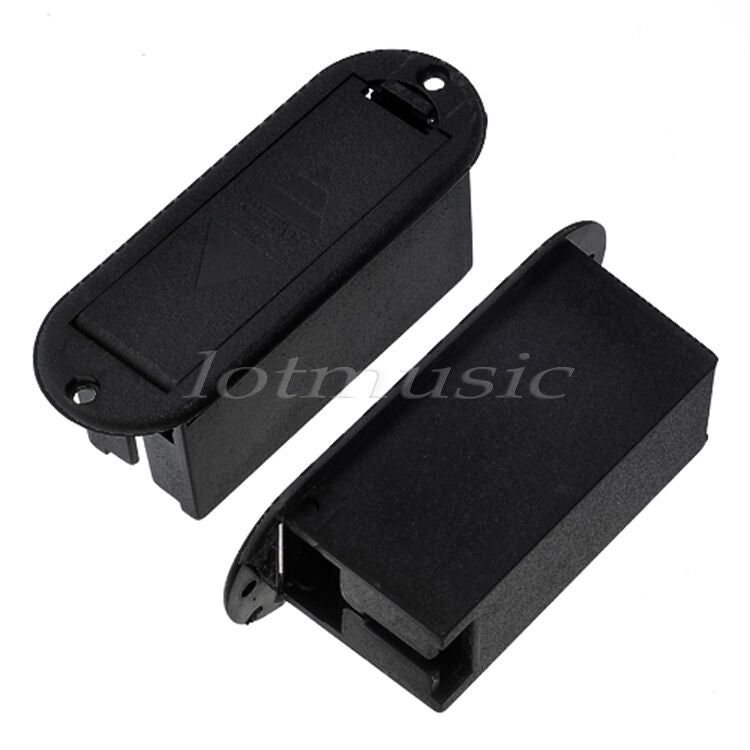2 Pcs Active Guitar Bass Pickup 9V Battery Holder Case Box
