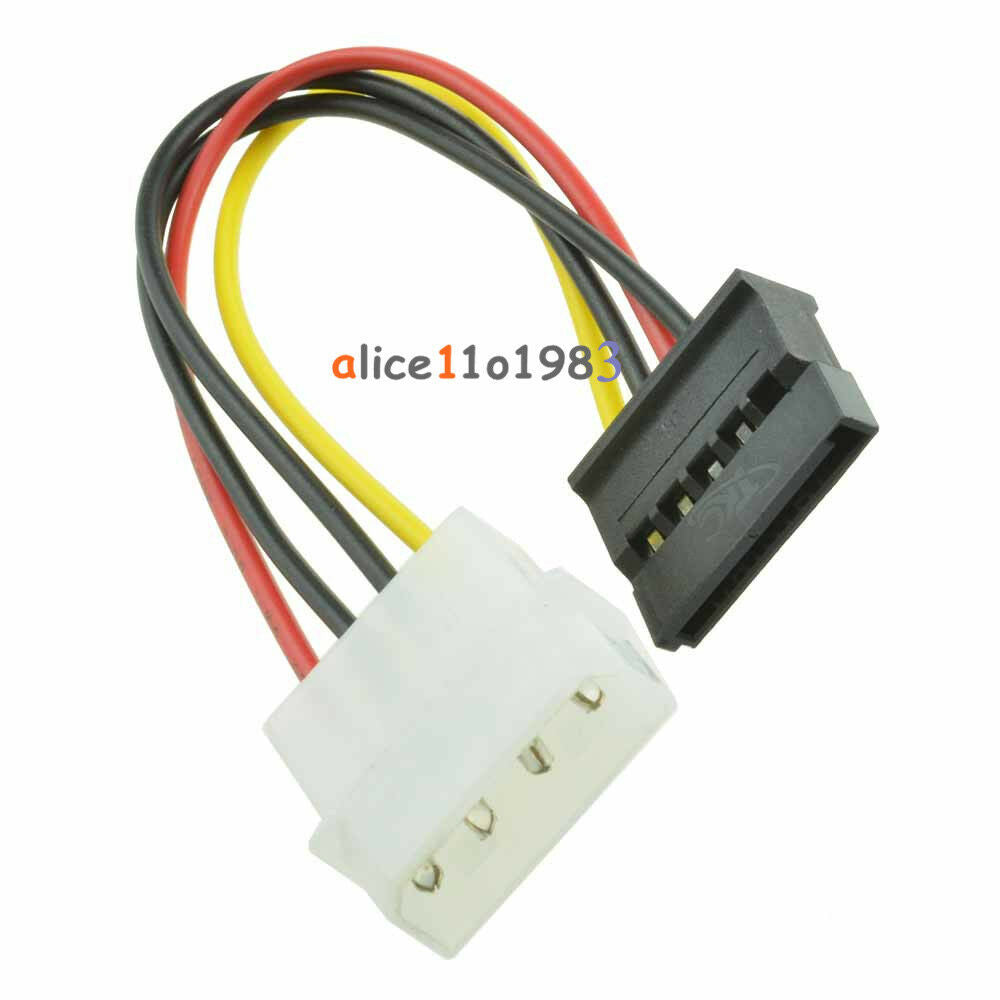 5PCS Male Female 4-pin Power Drive Adapter Cable to Molex IDE SATA 15-pin