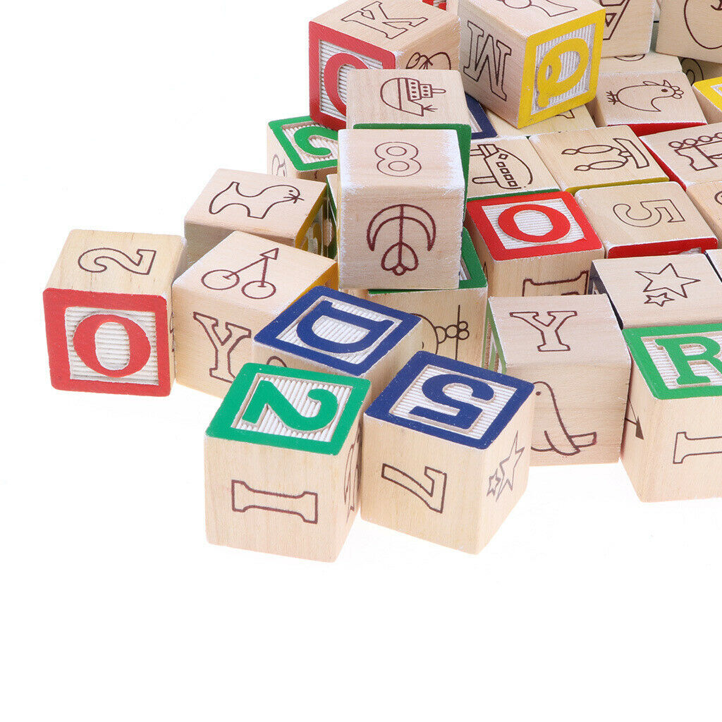 Colorful Wooden Cartoon Numbers Cubes Stacking Blocks Kid's Preschool Toys
